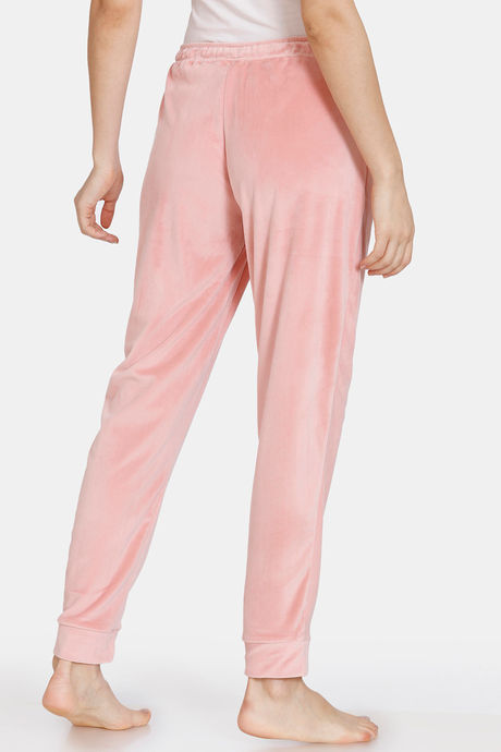 Zivame Supersoft Velour Knit Pyjama - Coral Almond — image 3